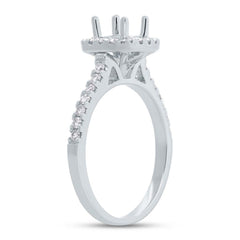 0.40ct 14k White Gold Diamond Semi-mount Ring Size 6.75