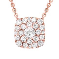 0.30ct 14k Rose Gold Diamond Cluster Necklace