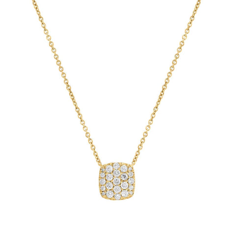 0.53ct 14k Yellow Gold Diamond Pave Necklace