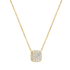 0.53ct 14k Yellow Gold Diamond Pave Necklace