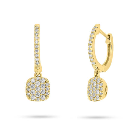 0.26ct 14k Yellow Gold Diamond Pave Earring