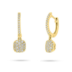 0.26ct 14k Yellow Gold Diamond Pave Earring