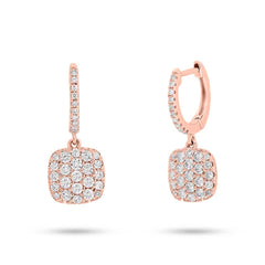0.54ct 14k Rose Gold Diamond Pave Earring