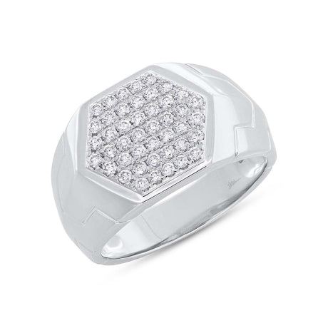 0.55ct 14k White Gold Diamond Men's Ring