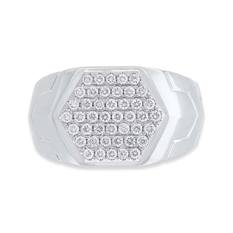 0.55ct 14k White Gold Diamond Men's Ring