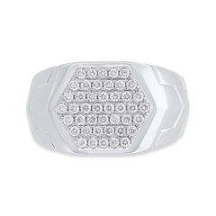 0.55ct 14k White Gold Diamond Men's Ring