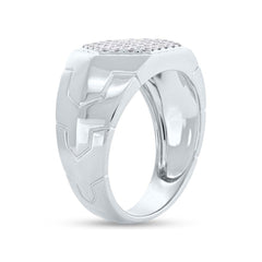 0.55ct 14k White Gold Diamond Men's Ring