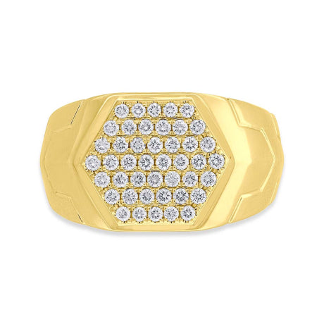 0.55ct 14k Yellow Gold Diamond Men's Ring