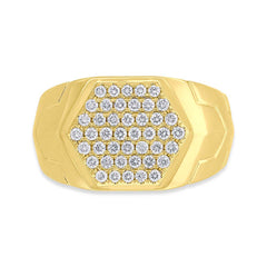0.55ct 14k Yellow Gold Diamond Men's Ring