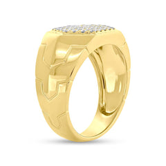 0.55ct 14k Yellow Gold Diamond Men's Ring