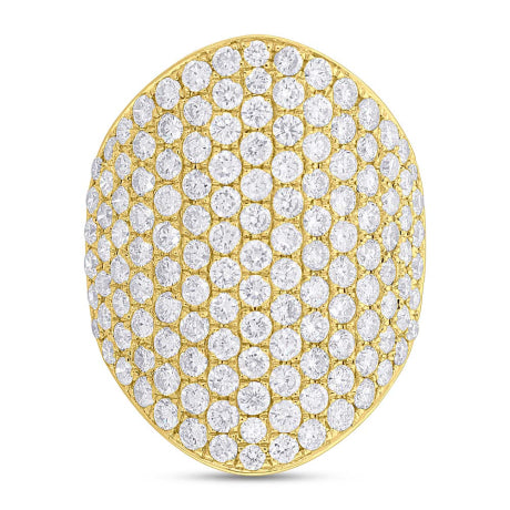 4.09ct 14k Yellow Gold Diamond Pave Lady's Ring