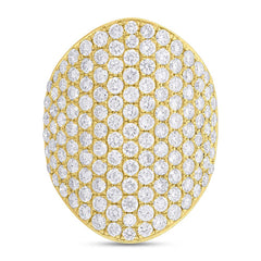 4.09ct 14k Yellow Gold Diamond Pave Lady's Ring