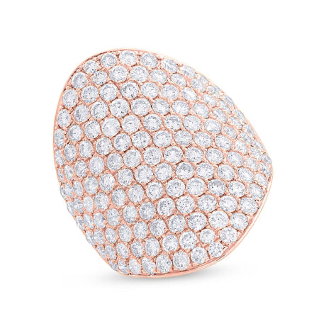 4.09ct 14k Rose Gold Diamond Pave Lady's Ring Size 6.5