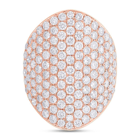 4.09ct 14k Rose Gold Diamond Pave Lady's Ring Size 6.5