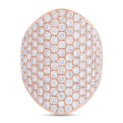 4.09ct 14k Rose Gold Diamond Pave Lady's Ring Size 6.5