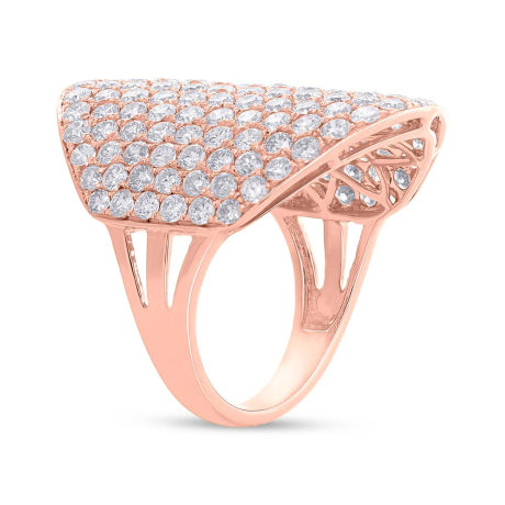 4.09ct 14k Rose Gold Diamond Pave Lady's Ring Size 6.5