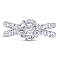 0.70ct 14k White Gold Diamond Semi-mount Ring for 0.30ct Center