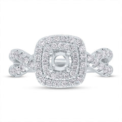 0.70ct 14k White Gold Diamond Semi-mount Ring for 0.40ct Center