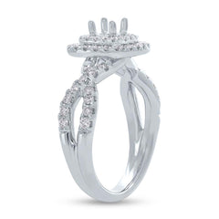 0.70ct 14k White Gold Diamond Semi-mount Ring for 0.40ct Center