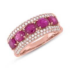 0.49ct Diamond & 2.08ct Ruby 14k Rose Gold Lady's Ring
