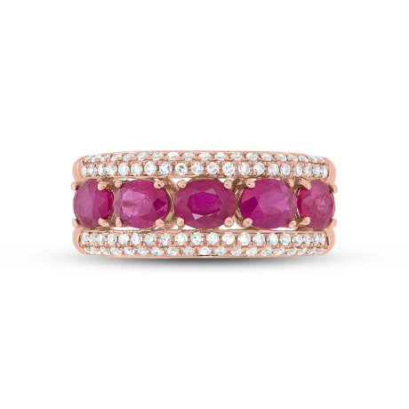 0.49ct Diamond & 2.08ct Ruby 14k Rose Gold Lady's Ring