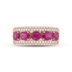 0.49ct Diamond & 2.08ct Ruby 14k Rose Gold Lady's Ring
