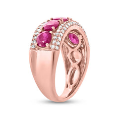0.49ct Diamond & 2.08ct Ruby 14k Rose Gold Lady's Ring