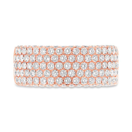 1.63ct 14k Rose Gold Diamond Lady's Pave Band Size 6.5