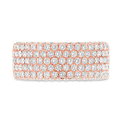 1.63ct 14k Rose Gold Diamond Lady's Pave Band Size 6.5
