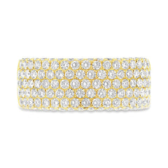 1.63ct 14k Yellow Gold Diamond Lady's Pave Band Size 6