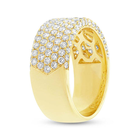 1.63ct 14k Yellow Gold Diamond Lady's Pave Band Size 6