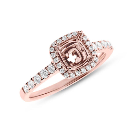 0.37ct 18k Rose Gold Diamond Semi-mount Ring