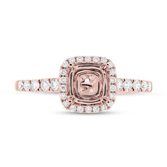 0.37ct 18k Rose Gold Diamond Semi-mount Ring