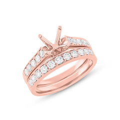 0.76ct 14k Rose Gold Diamond Semi-mount Ring 2-pc
