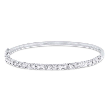 0.69ct 14k White Gold Diamond Bangle