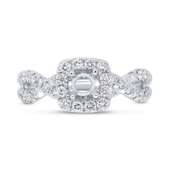 0.60ct 14k White Gold Diamond Semi-mount Ring for 0.40ct Center