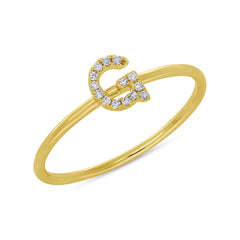 0.05ct 14k Yellow Gold Diamond Lady's Ring - Letter G