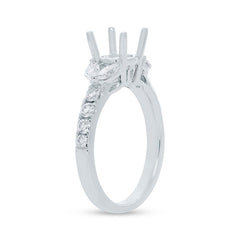 0.77ct 18k White Gold Diamond Semi-mount Ring for 1.50ct Center