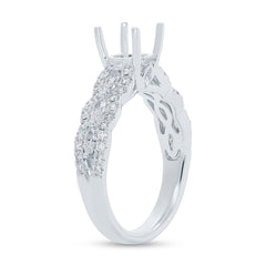 0.83ct 18k White Gold Diamond Semi-mount Ring for 1.00ct Center