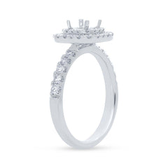 0.65ct 14k White Gold Diamond Semi-mount Ring for 4x4mm Center