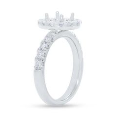 0.90ct 14k White Gold Diamond Semi-mount Ring for 1.50ct Center