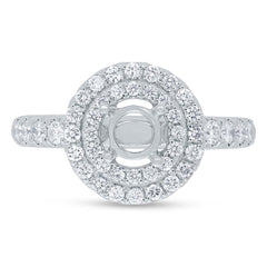 0.70ct 14k White Gold Diamond Semi-mount Ring for 0.75ct Center