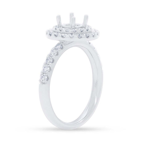 0.70ct 14k White Gold Diamond Semi-mount Ring for 0.75ct Center