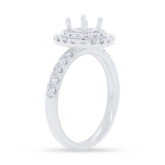 0.70ct 14k White Gold Diamond Semi-mount Ring for 0.75ct Center