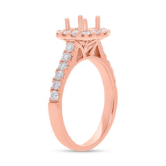0.75ct 14k Rose Gold Diamond Semi-mount Ring for 0.75ct Center