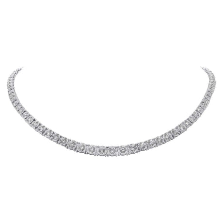 4.39ct 14k White Gold Diamond Tennis Necklace