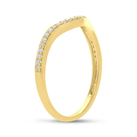 0.15ct 14k Yellow Gold Diamond Lady's Shadow Band