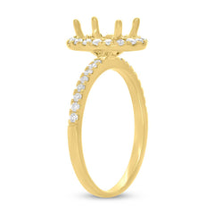 0.40ct 14k Yellow Gold Diamond Semi-mount Ring for 8.5x6.5mm Oval Center