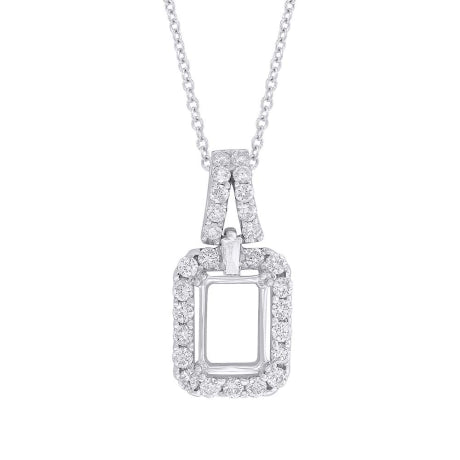 0.36ct 18k White Gold Diamond Semi-mount Pendant