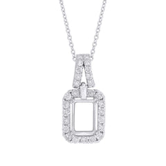0.36ct 18k White Gold Diamond Semi-mount Pendant